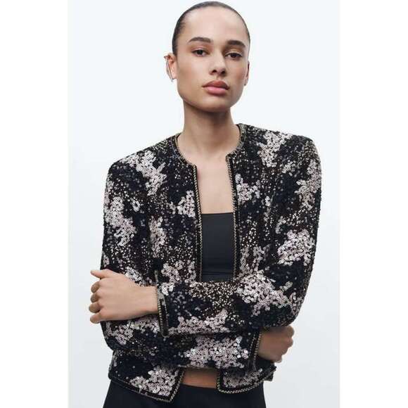 🤍 OPEN FRONT SEQUIN JACKET - Picture 4 of 11